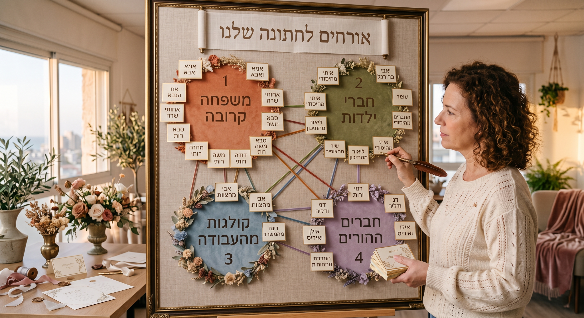 סידור מקומות ישיבה לחתונה